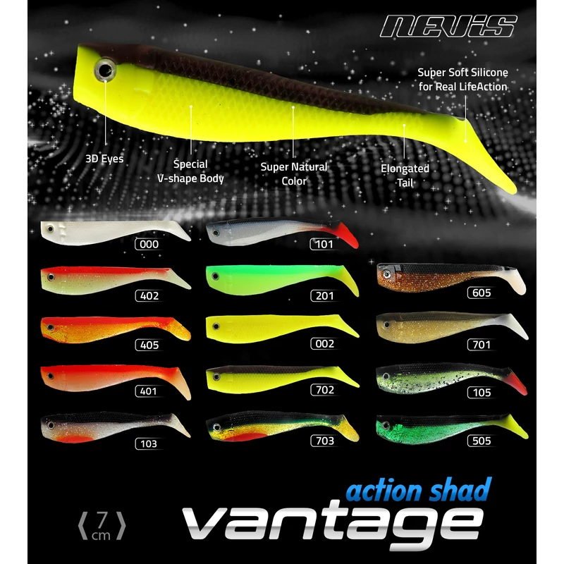 Action Shad gumihal 7cm 6/cs - Többféle