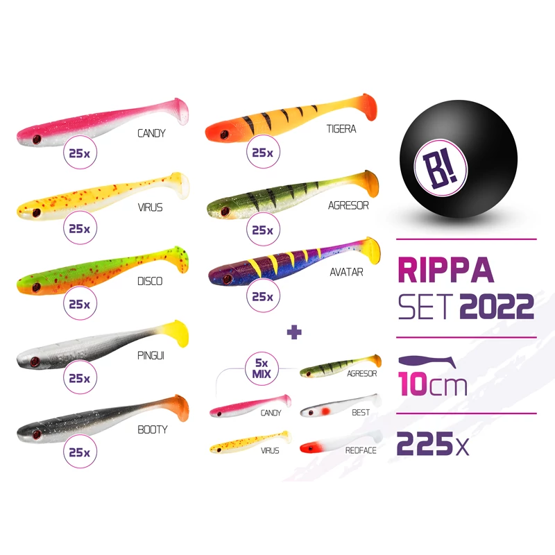 BOMB Rippa csali szett 2022 színek 10cm / 225db