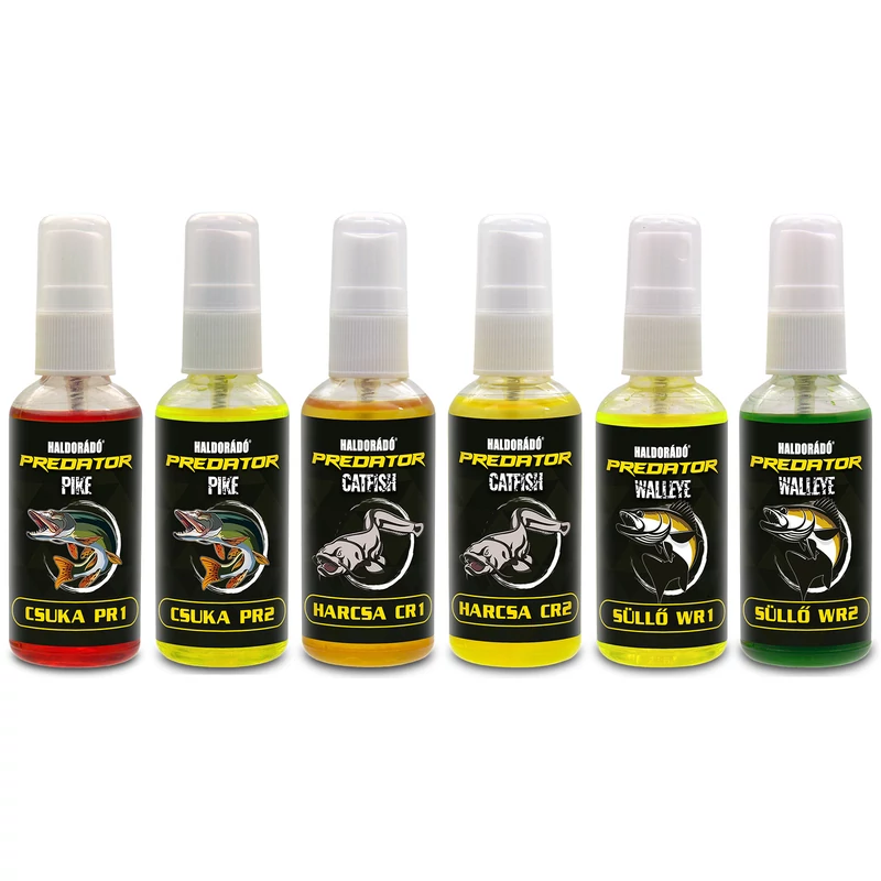 Haldorádó PREDATOR ragadozó aroma spray / 6 íz egy dobozban