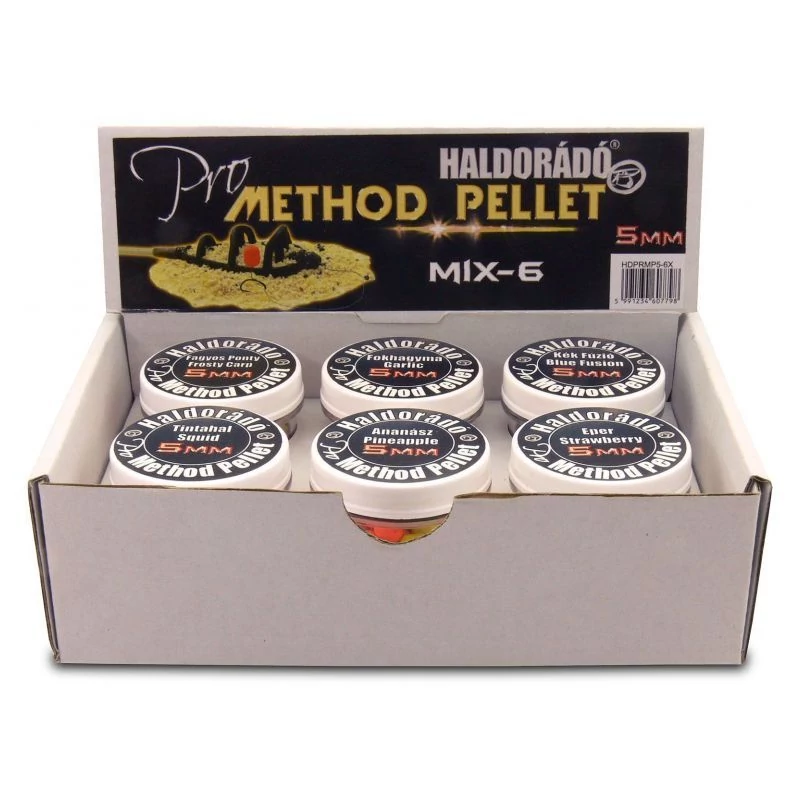Unique: Haldorádó Pro Method Pellet 5 mm - MIX-6 / 6 íz egy dobozban