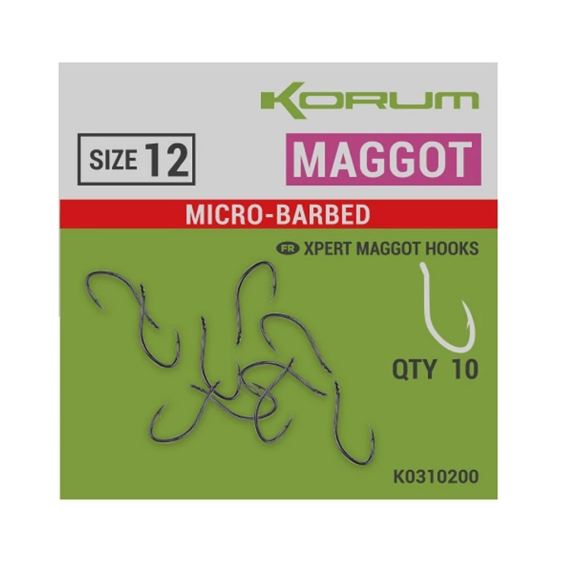 Korum XPERT MAGGOT  BARBED HOOKS SIZE