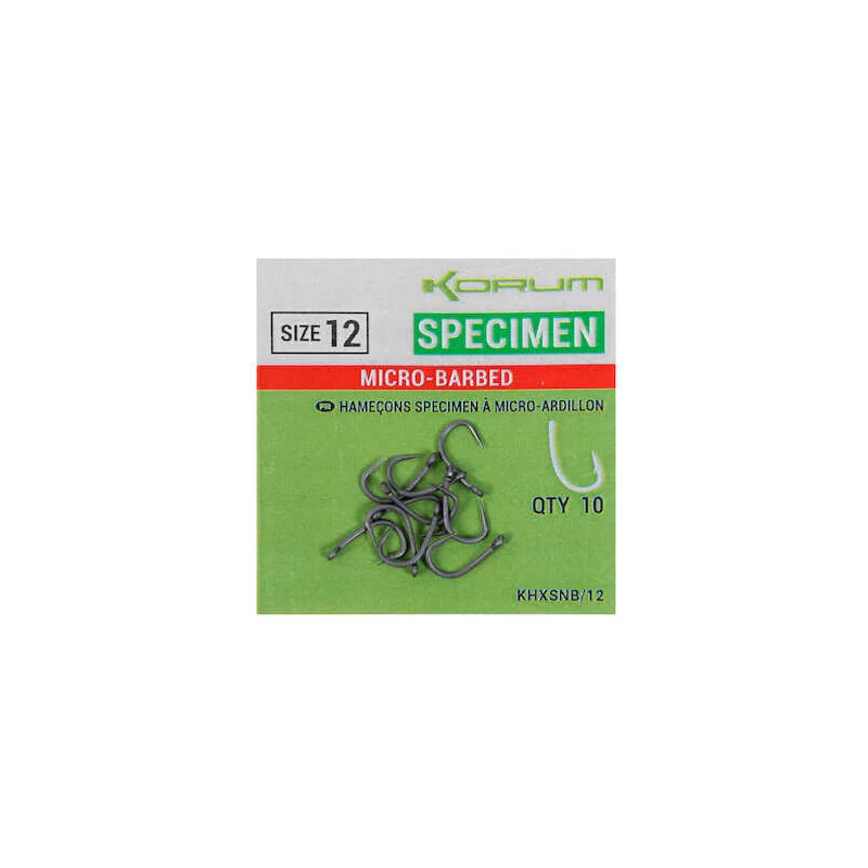 Korum XPERT SPECIMEN MICRO BARBED HOOKS SIZE