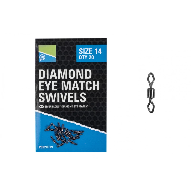 Unique: PRESTON DIAMOND EYE MATCH SWIVELS - SIZE 14