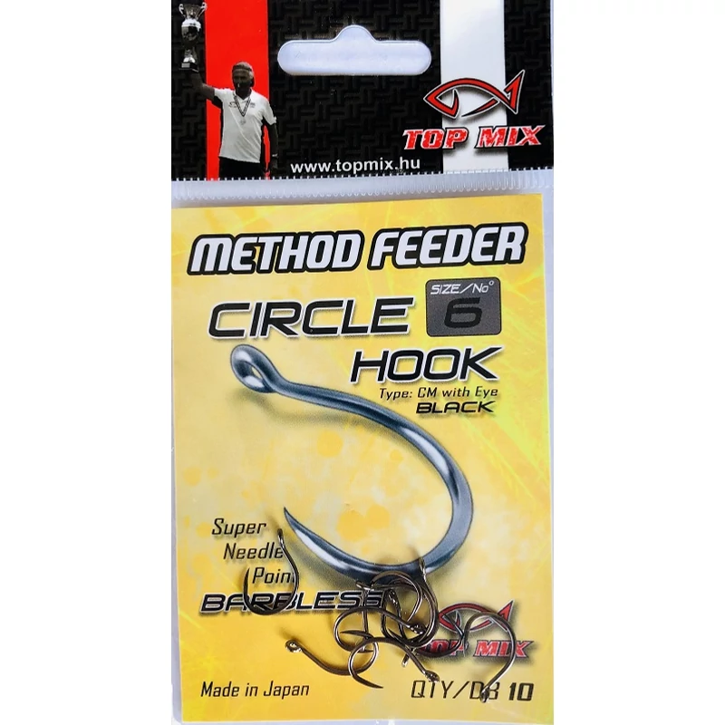 Top Mix Method feeder Circle Barbless hook