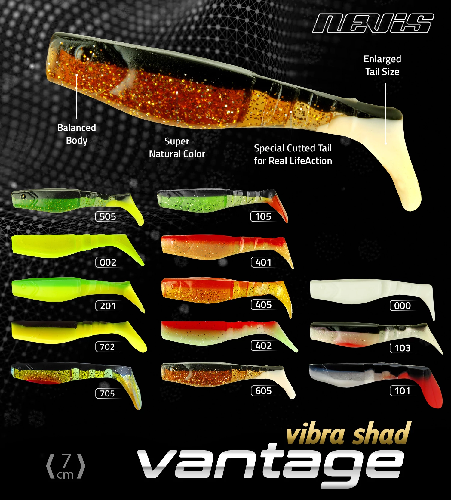 Vibra Shad Gumihal 7cm 6/cs - Többféle