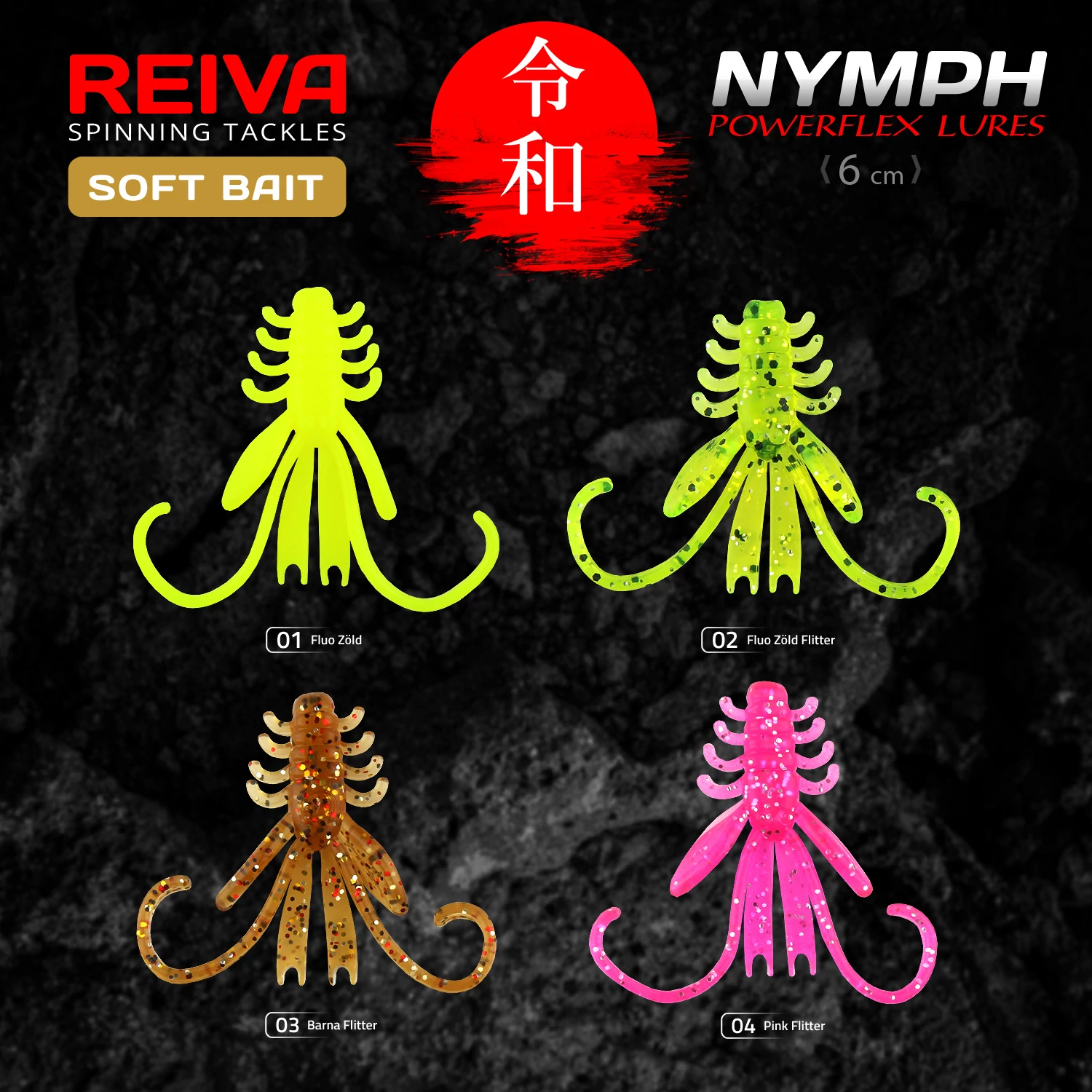NYMPH 6cm 12db/cs  Fluo Zöld - Többféle