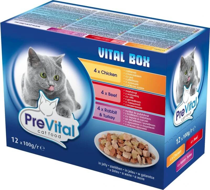 Unique: Prevital Alutasakos Macskaeledel 12x100g Multipack Vegyes Íz