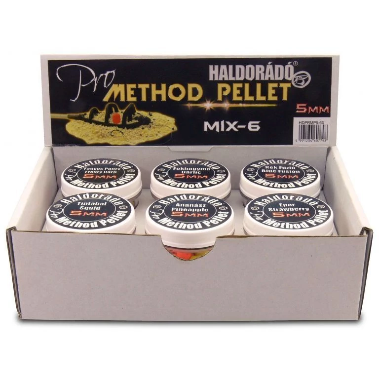 Unique: Haldorádó Pro Method Pellet 5 mm - MIX-6 / 6 íz egy dobozban