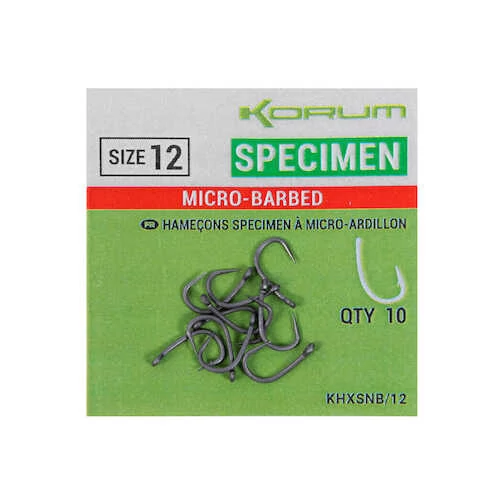 Korum XPERT SPECIMEN MICRO BARBED HOOKS SIZE