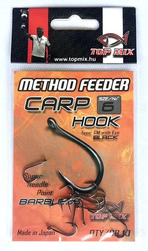 TOP MIX Method Feeder Carp Hook Barbless